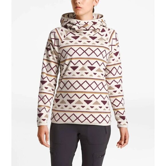 The North Face Ivory Glacier Alpine Stripe Print Fleece Pullover - Picture 1 of 6
